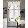 thumbnail image 4 of Blue Flowers Swag Valances for Windows, Small Curtains Drapes, Eucalyptus Farmhouse Floral Butterfly Kitchen Window Curtains Over Sink Rod Pocket Window Treatment Valance for Bedroom/Bathroom 56"x36", 4 of 5