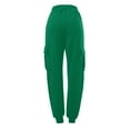 thumbnail image 4 of Baqcunre Women's Solid High Waist Loose Lace-Up Drawstring Double Pocket Long Sweatpants Cargo Pants Women Cargo Sweatpants for Women Wide Leg Pants Woman Pants for Women ,Green,Size S-3Xl, 4 of 4