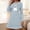 Light Blue, variant on Ynynloco Women's Halloween Nightgown Sleepwear Short Sleeves Shirt Casual Print Sleepdress Crew Neck Loose Loungewear Nightgown