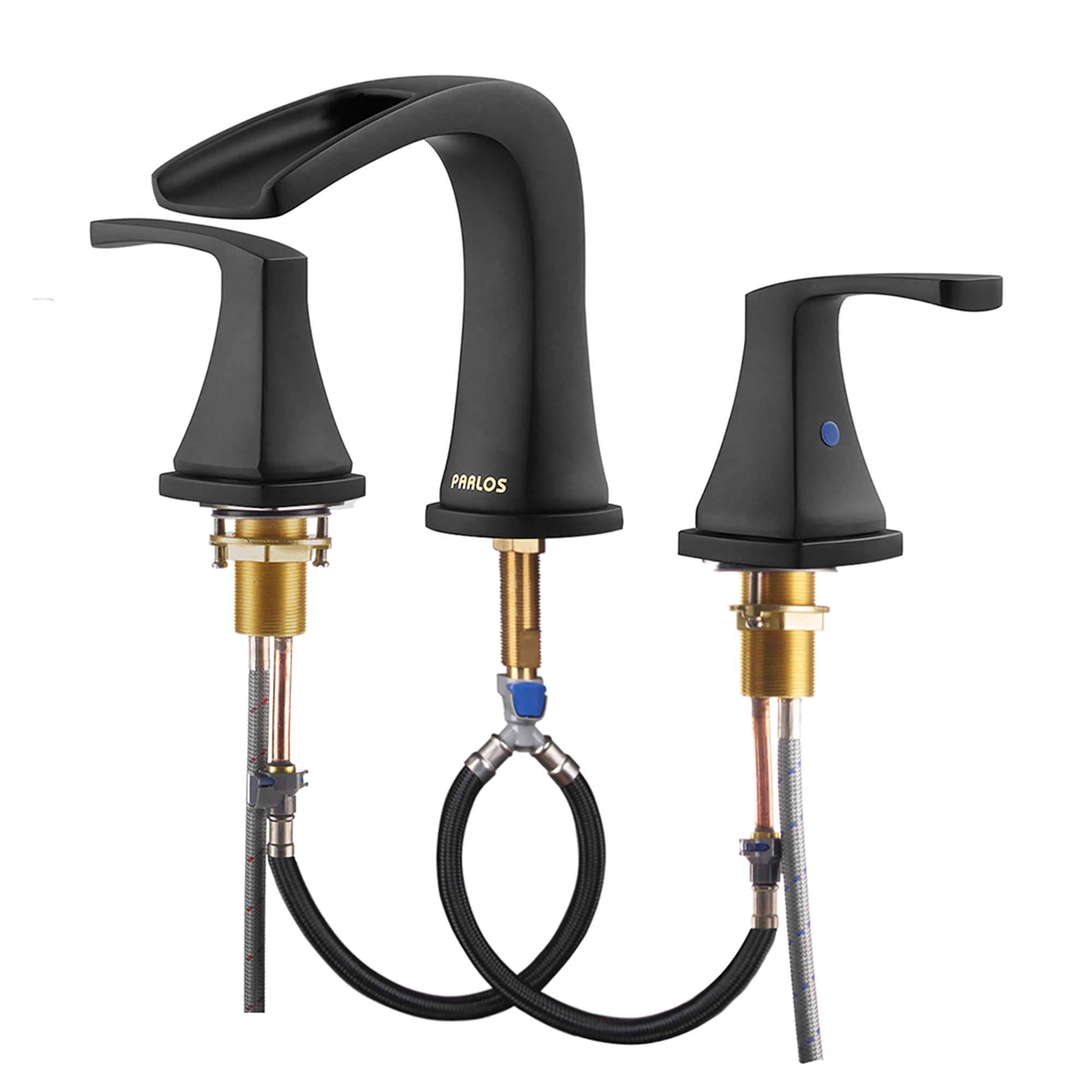 2Handle Widespread Waterfall Roman Bathtub Faucet for Tub with Hot