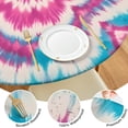 thumbnail image 4 of Pink Blue Tie Dye Mandala Round Fitted Tablecloth with Elastic Edge,Dining Table Cover Waterproof,Outdoor Round Tablecloth for Camping,Dining,Indoor and Outdoor, 4 of 7
