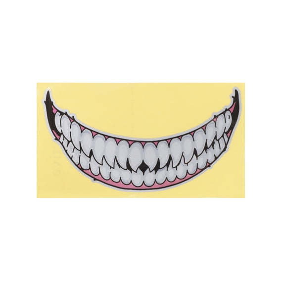 Unique Bargains Reflective Bumper Decal White Rectangle Evil Teeth-Large Pattern Reflective Car Sticker Personalized Decoration Vehicle Body or Door or Window