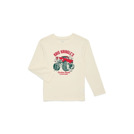 Holiday Time Boys Christmas Long Sleeve Graphic T-Shirt, Sizes 4-18