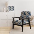 thumbnail image 2 of Designart "Blue White Ranunculus Charm II" Blue Floral Upholstered Accent Chair - Cottage Arm Chair For Living Room, 2 of 7