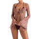 thumbnail image 1 of SAYOO - Camisa de playa con amarre para mujer, estampado floral/manga acampanada de color sólido con cuello cuadrado SAYOO Moda, 1 of 5