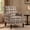 Brown plaid pattern, variant on Upholstered Accent Chair, Vintage Armchair with Grey Linen Fabric and Nailhead Trim for Living Room, Blue & White Stripe