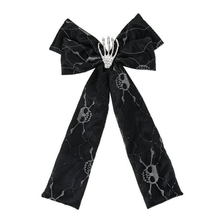 Way to Celebrate Halloween Hair Bow Barrette, Skeleton Hand, Black, 1 Piece