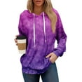 thumbnail image 2 of Hoodies For Women Oversized Winter Cute Sweatshirts Pullover Trendy Fall Clothes, Christmas Print Lightweight Design without Pockets for Comfortable Fall Winter Wear,Purple,XL, 2 of 6