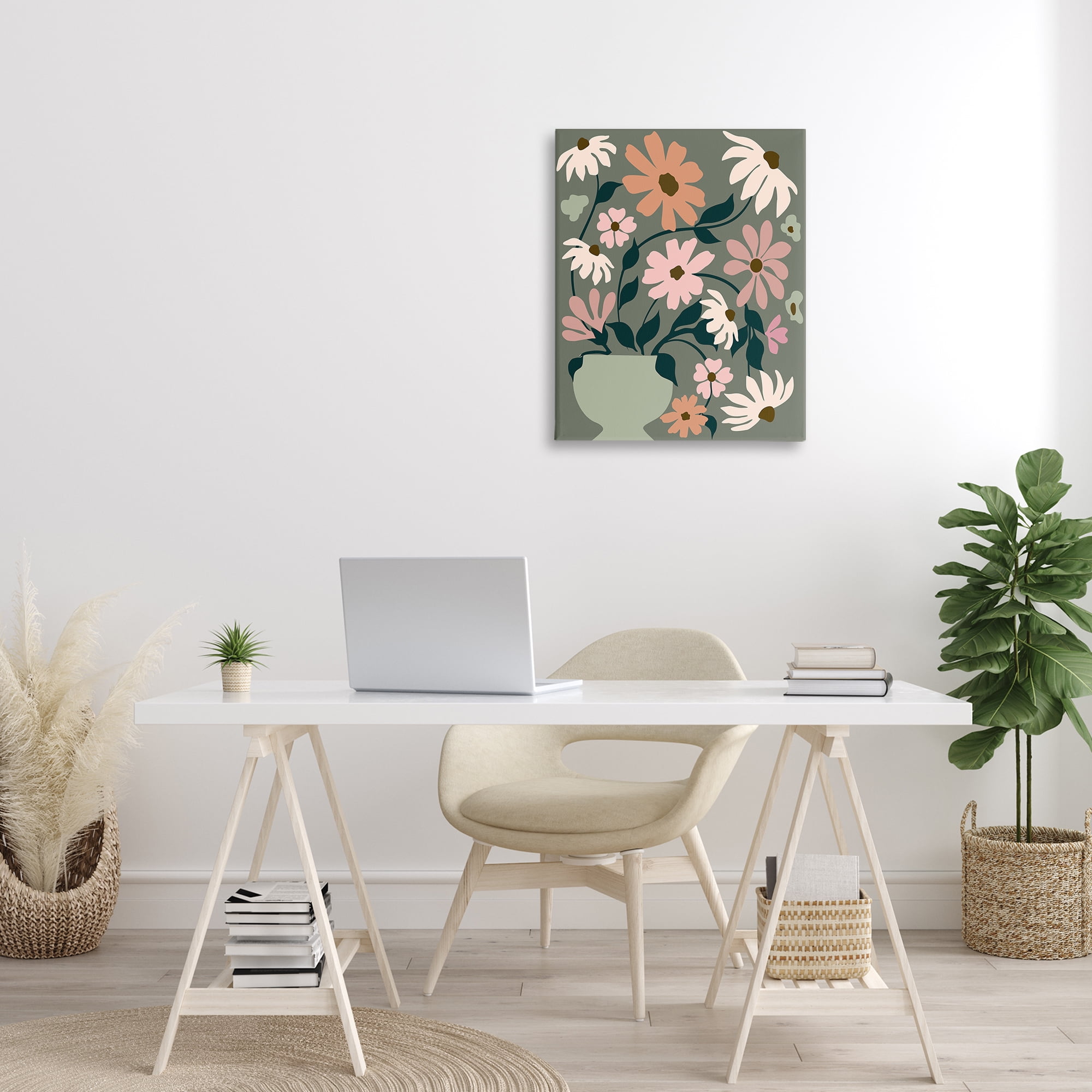 Stupell Industries Gerbera Daisy Bouquet Botanical & Floral Painting Gallery Wrapped Canvas Art Print Wall Art, 24 x 30