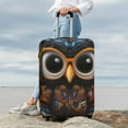 thumbnail image 4 of Uemuo Quirky Owl With Glasses Printed Washable Luggage Cover - Fashion Suitcase Protector Fits 18-32 Inch Luggage -X-Large, 4 of 9