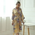 thumbnail image 1 of Kimono Yukata Sleepwear With Belt Satin Silk For, 1 of 5
