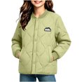 thumbnail image 2 of Spazoro Boys Quilted Bomber Jacket with Fleece Lined, Baseball Collar Long Sleeve Snap Closure Warm Winter Outerwear Coat Green Size 7-8, 2 of 7