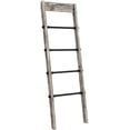thumbnail image 7 of MyGift Wall-Leaning Rustic Wood and Industrial Black Metal Pipe Towel Rack, 7 of 7