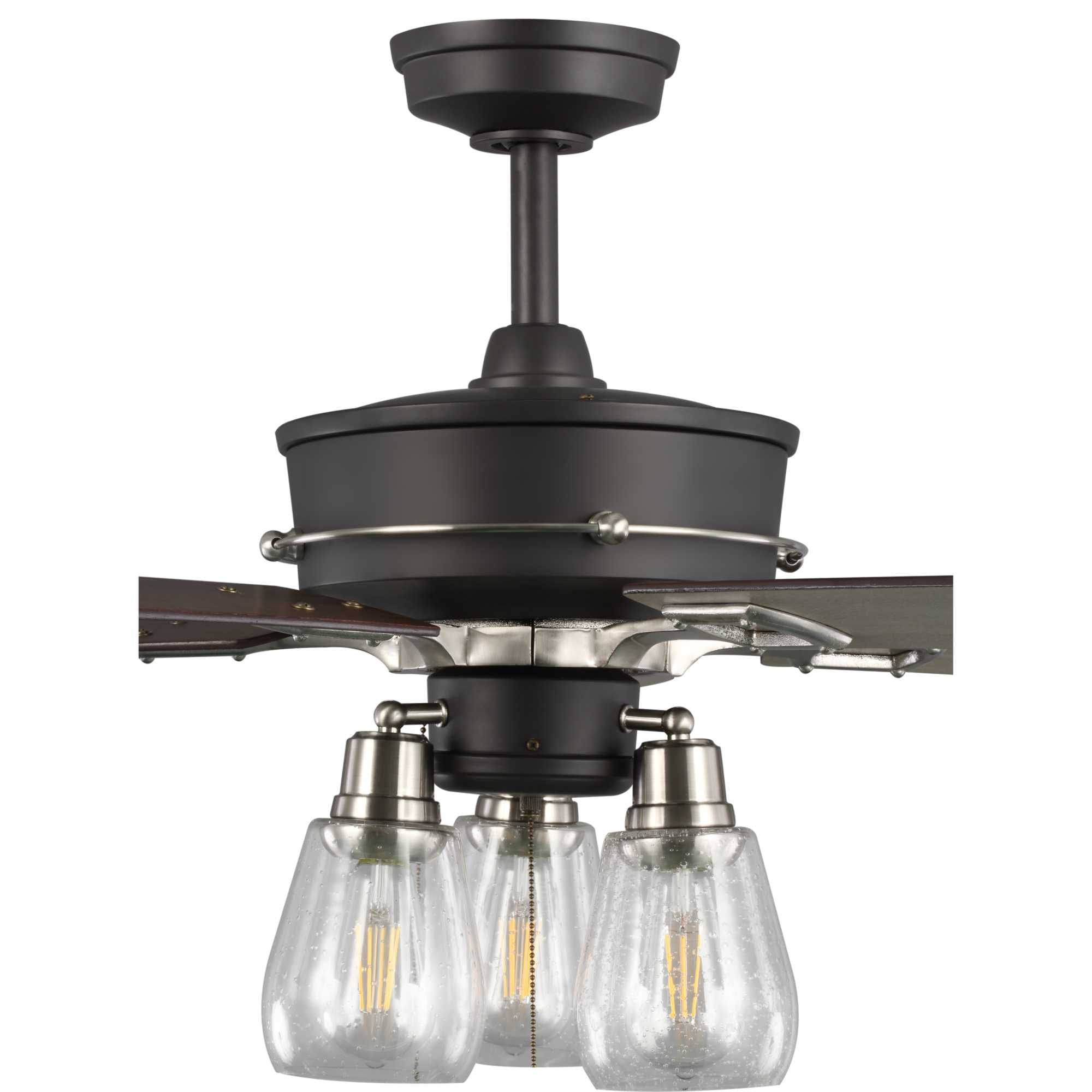Teasley Collection 56" Five-Blade Ceiling Fan With Glass Shades