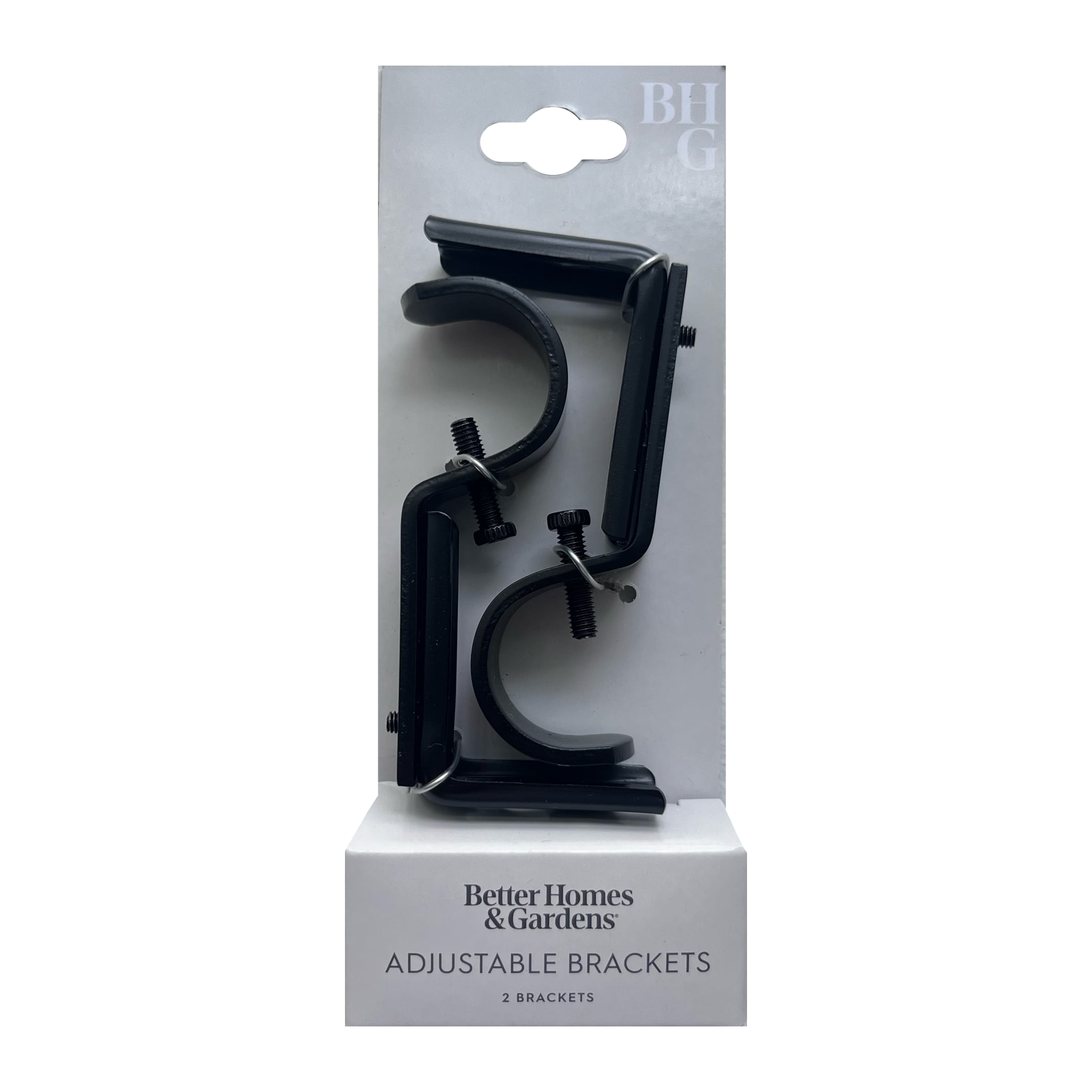 Better Homes & Gardens 2 Black 3/4-1" Adjustable Curtain Rod Brackets