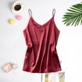 thumbnail image 2 of Mifelio Silk Pajamas for Women Sling Sleepwear Satin M-XXL Fashion Silk Pajamas Underwear Camisole Tops for Women, Womens Pajamas Wine L, 2 of 3