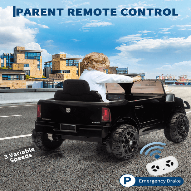 Voiture Électrique Enfant Toyota 12V – Télécommande, LED, Suspension, Portes Ouvrantes – Dès 3 Ans, Noir