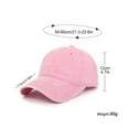 thumbnail image 2 of Baseball Cap Vintage Cotton Washable Adjustable Classic Hat - Pink, 2 of 6
