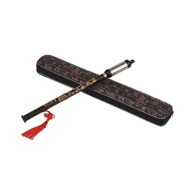 Instrument de Musique Traditionnel Chinois Instrument Vertical Soufflé Bawu Bambou Noir Flûte Libre Chinoise