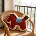 thumbnail image 4 of Cojín de almohada de peluche de caballo 35 cm – Cojín decorativo de algodón, marrón, rojo, azul, rosa, sofá decorativo para cama de coche, regalo acogedor de decoración festiva para el hogar, 4 of 6