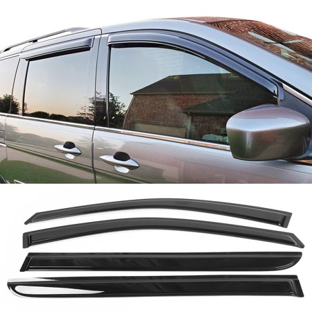 4PCS Side Window Visor Sun Rain Deflector Guard For Honda Odyssey 2005-2010 – Black