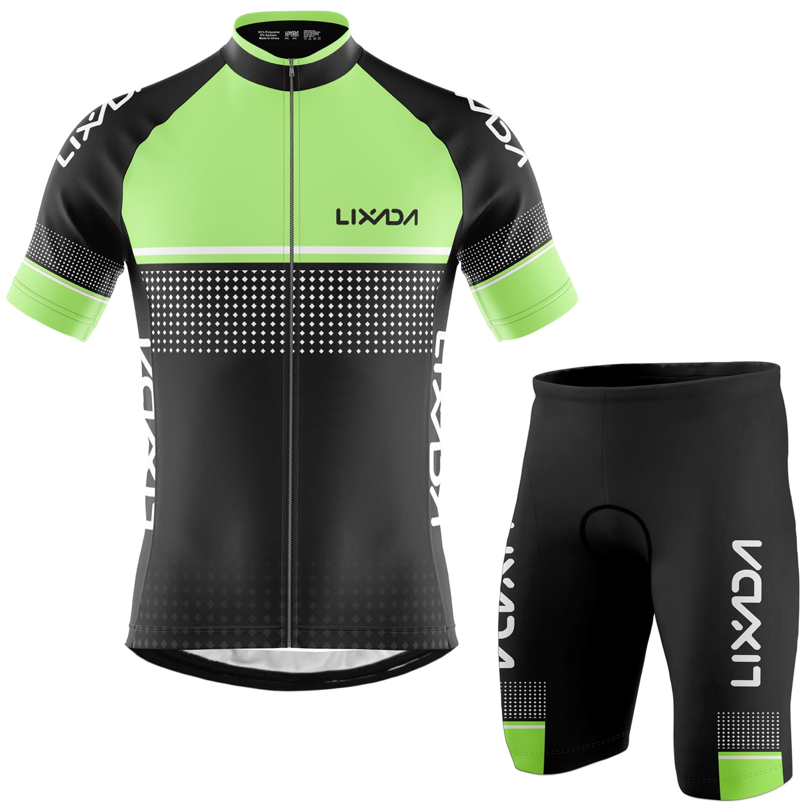 Mens Cycling Kits Quick Dry Jersey Shorts Padded Sport Shirt Short Pants Sets 