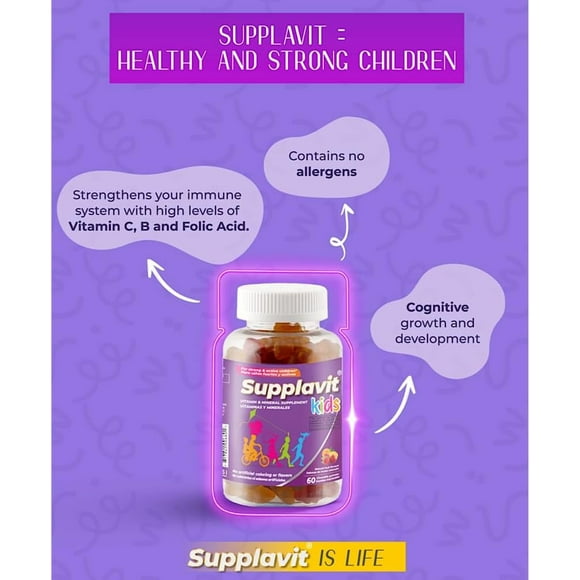 Kids Vitamins and Supplements, No Artificial Coloring, Allergen-Free for Healthy and Strong Children, Natural Fruit Flavors, Healthy and Delicious (180 gummies)