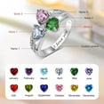 thumbnail image 2 of S925 Sterling Silver Mothers Ring with 3 Birthstones Custom Engraved Birthstone Ring for Women Personalized 3 Heart Birthstones Ring for Mother on Christmas Mothers Day, 2 of 6