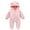 Pink, variant on Cethrio Girls Fleece Jumpsuits, Zipper One-piece Warm Long Sleeve Winter Romper Bodysuit Pink Size 0-3 Months