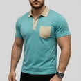 thumbnail image 2 of FRSASU Men's Short Sleeve Polo Shirts Casual Summer Button Basic Shirt Classic Golf Stylish Tops with Pocket Mint Green, 2 of 6