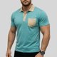 thumbnail image 2 of Camisas de Manga Corta de los Hombres Casual Color Bloqueado Botón de Solapa de Bolsillo Casual Top Transpirable, Manga Corta Tops de Verano para el Ejercicio, 2 of 6