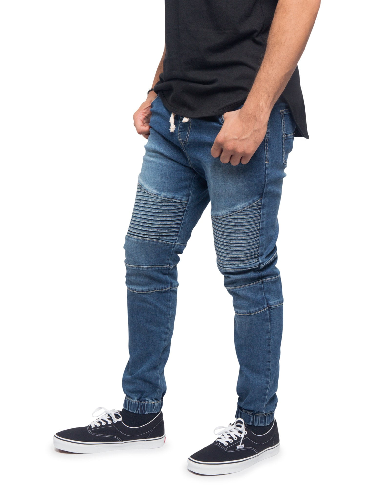 パンツ Bart Victorious Men's Slim Fit Biker Denim Jogger Jeans JG873