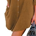 thumbnail image 3 of Blusa de gran tamaño Turn Down Collar Button Up Manga Larga Loose Fit Corded Velveteen Camisa Las Mujeres para Viajes Diarios, 3 of 5