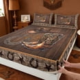 thumbnail image 4 of Erosebridal Bohemian Cowboy Boots Hat Full Size Sheets,Rustic Horseshoe Texas Stars Pattern Bed Sheets 4 Pieces, 4 of 6
