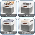 thumbnail image 4 of Storage Cubes 12ﾗ12 Fabric Cube Storage Bins Foldable Storage Baskets with Handles, Decorative Storage Boxes for Organizing, Home, Office, Nursery, Shelf, Closet (White & Grey, 12 x 12 x 12), 4 of 7