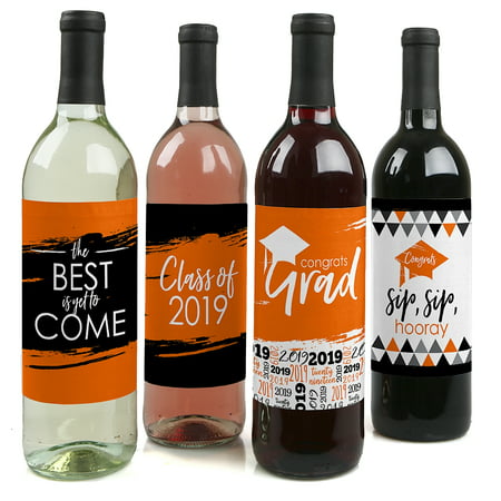 Orange Grad - Best is Yet to Come - Orange 2019 Graduation Party Decorations for Women and Men - Wine Bottle