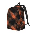 thumbnail image 3 of Casual Canvas Backpack Without Interlayer Large Capacity Stick Bag Design For Outdoor Shopping Office Outdoor Sports Argyle Plaid Darksalmon_1 Small, 3 of 7