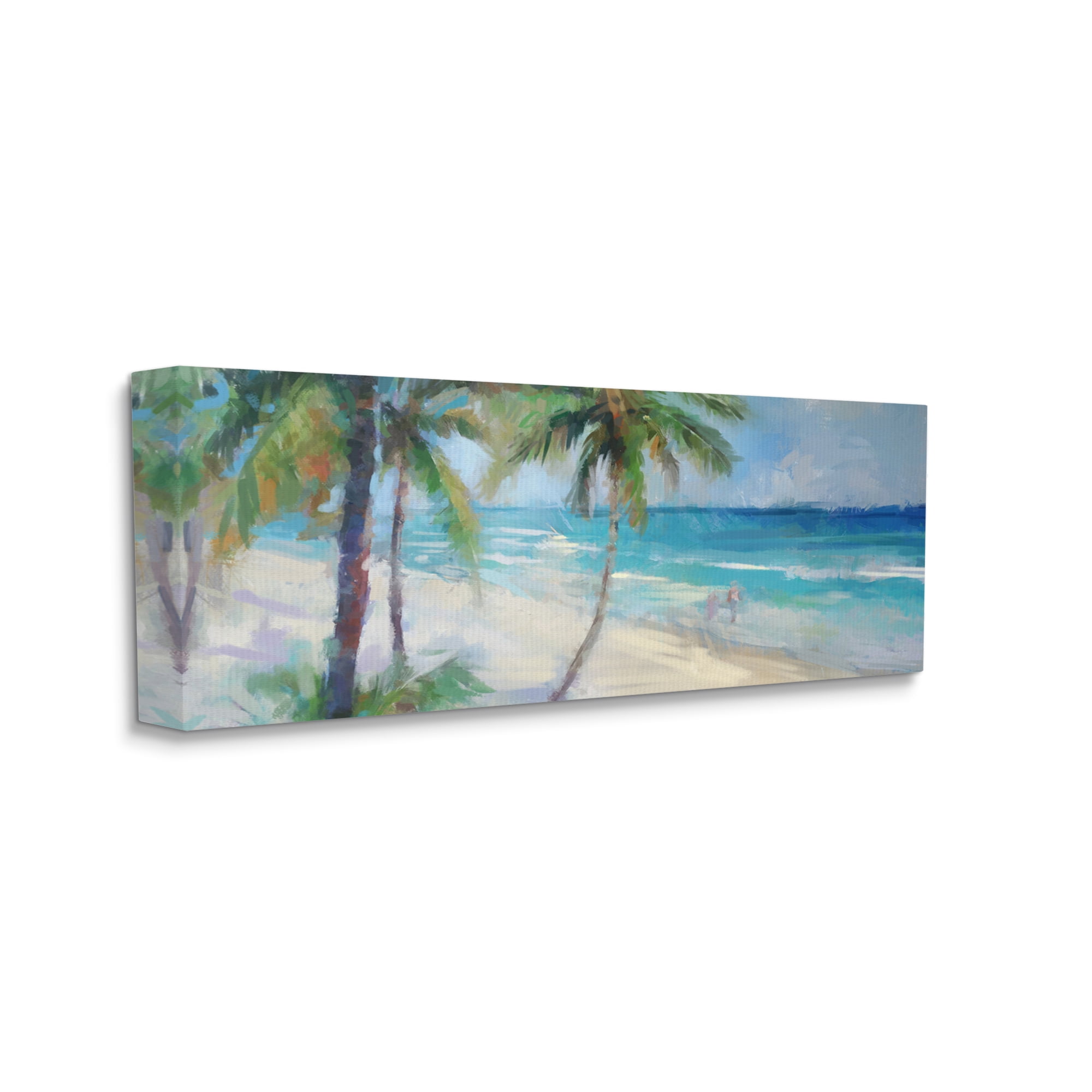 Stupell Industries Tropical Sea Waves Scene Landscape Painting Gallery Wrapped Canvas Art Print Wall Art, 24 x 10