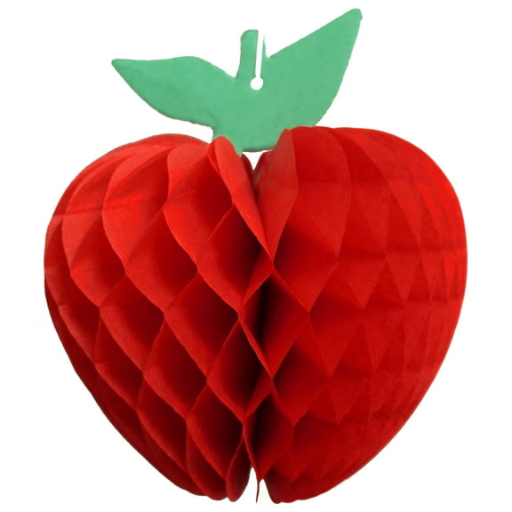 3-pack Devra Party 7 Inch Honeycomb Tissue Paper Apple Decoration, Red