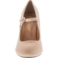 thumbnail image 2 of Chase & Chloe Kimmy-21 Women's Round Toe Pierced Mid Heel Mary Jane Style Dress Pumps, Nude Nubuck, 10, 2 of 2