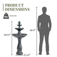 thumbnail image 6 of 48.03" Outdoor Water Fountain, 3-Tiers water feature Outdoor Freestanding Waterfall Fountains for Garden, Patio, 6 of 9
