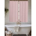 thumbnail image 7 of Bedroom Curtains 63 Inches length, Red Striped Window Treatment Curtain Drapes, Red White Stripes Farmhouse Rod Pocket Curtain Panels for Living Room Kitchen, 42"x63", 2 Panels, 7 of 7