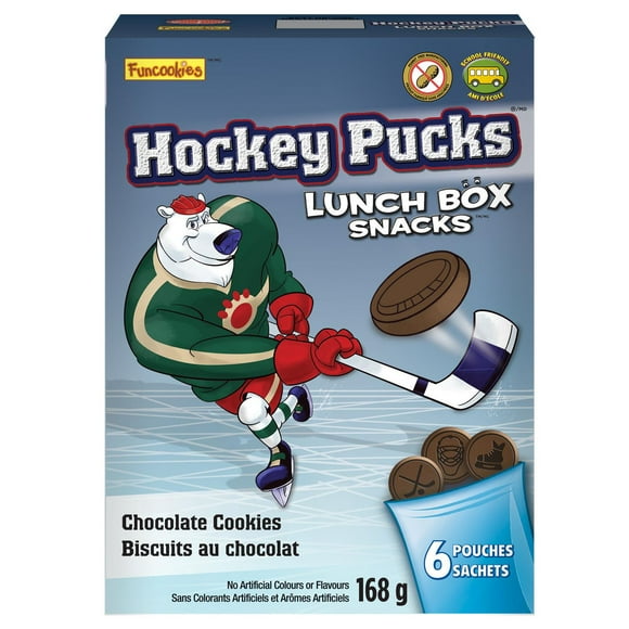 Hockey Pucks Lunch Box Snacks Funcookies, Hockey Pucks Chocolate Cookies