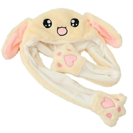 

TOYMYTOY 1pc Ear Moving Hat Photo Props Plush Funny Bunny Rabbit Hat (Beige)