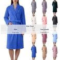 thumbnail image 2 of FchengtaiS Women Fleece Robe Short Cozy Plush Robes for Womens Soft Shawl Collar Warm Spa Bathrobe Loungewear with Pockets, 2 of 7