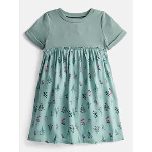 Wonder Nation Girls Woven Skirt Dress with Short Sleeves
