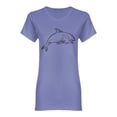 thumbnail image 1 of Orca Whale Sketch Shaped T-Shirt Women -Image by Shutterstock, Female Small, 1 of 2