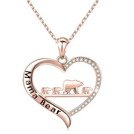 Myospark Mama Bear Necklace Perfect Gift for Wife and Mom Mother's Day gift
