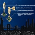 thumbnail image 2 of Gem Stone King 10K Yellow Gold Green Mystic Topaz and Lab Grown Diamond Stud Dangle Earrings for Women | 1.65 Cttw | Gemstone November Birthstone | Princess 5MM, 2 of 6