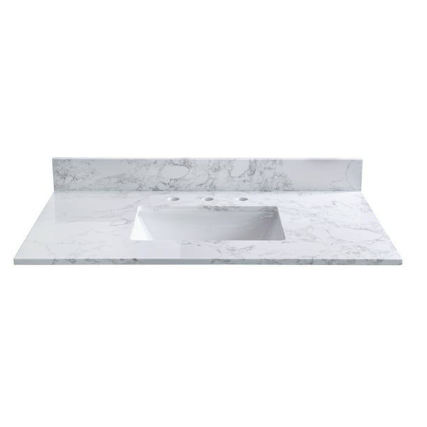 Single Bowl Vanity Top With Rectangle, 37 Single Hole Vanity Top